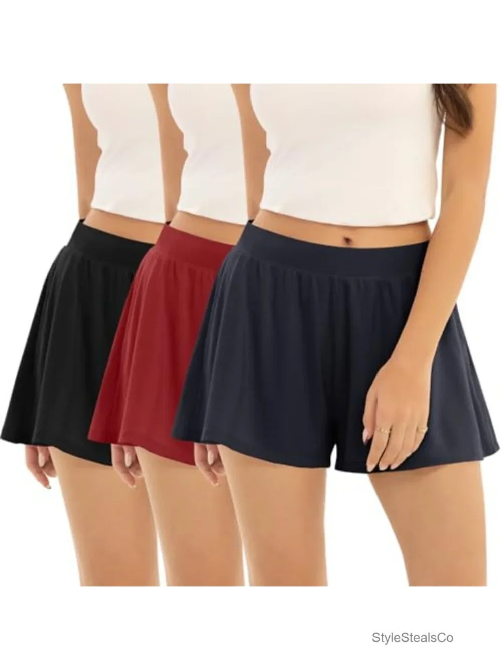3-Pack Pajama Shorts for Women, Lightweight Sleepwear & Lounge Shorts